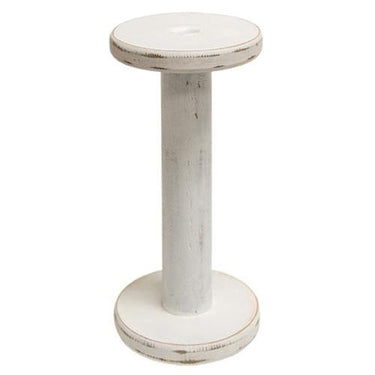 Farmhouse White Spool Candleholder, 10.75